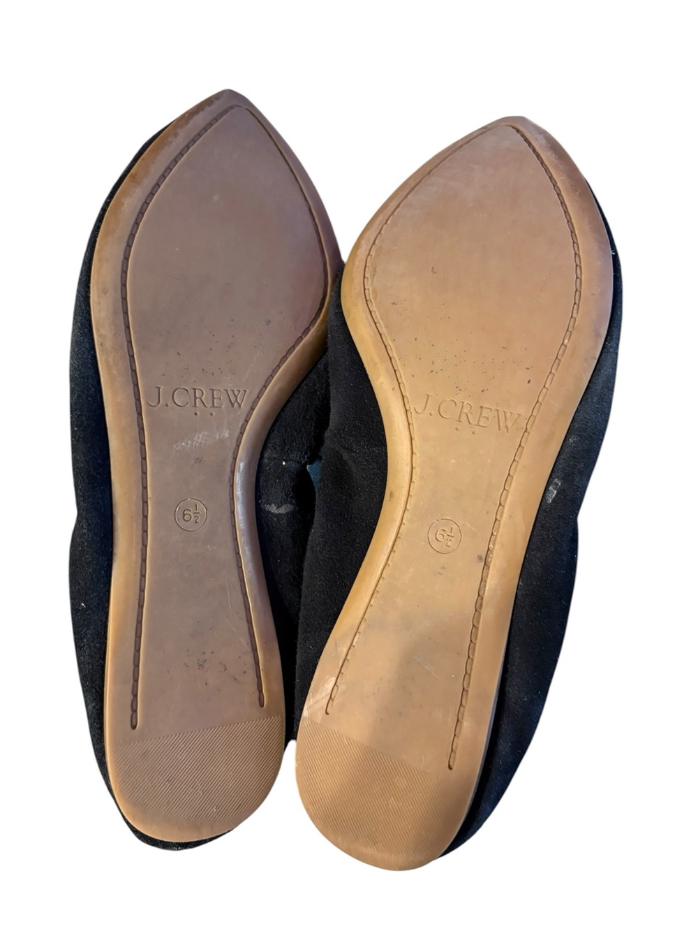 Women's Black Suede Pointed Toe Tassel Ballet Flats - Picture 15 of 16